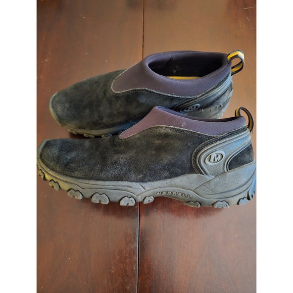 Merrell Satellite Mens Black Suede Slip On Shoes Mules Size 10.5